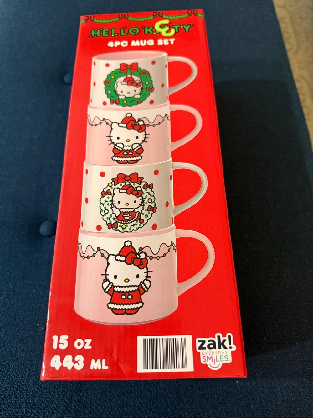 Hello Kitty Holiday 4-Piece Pink & White Mug Set by Sanrio